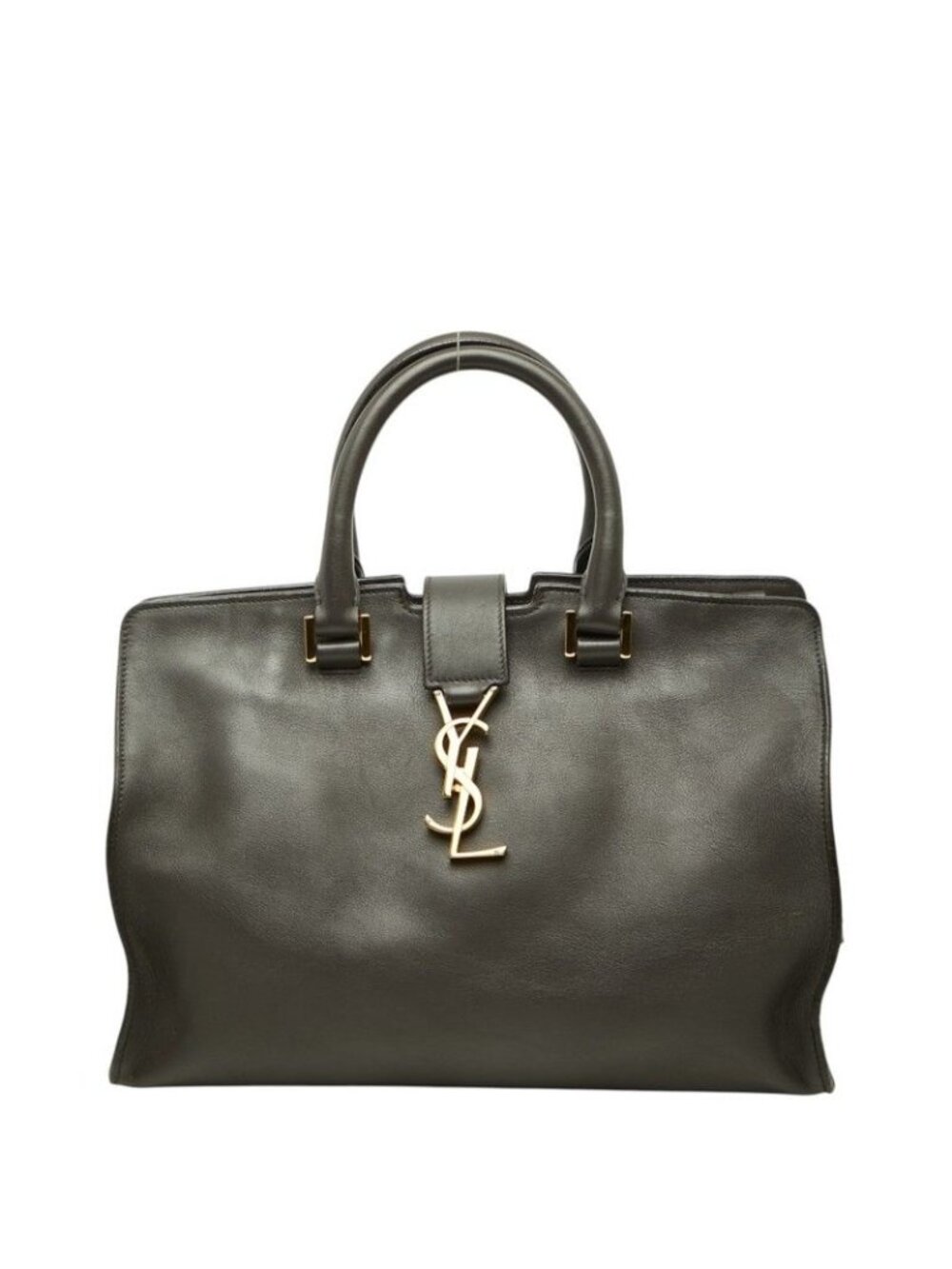 Saint Laurent Cassandra Baby Cabas Small YSL Logo 2-Way Shoulder Bag Dark Brown